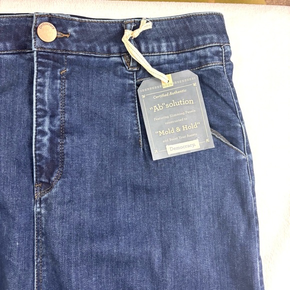 NWT Democracy 90’s Dark Denim Powermesh Cargo Stretch Support Midi Skirt (16) - Picture 5 of 14